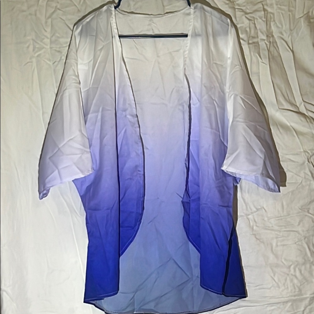 Blue and White Ombre Kimono